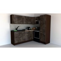 Bucatarie de Colt GENA NEW 6 DR. 170-220, Fara Corp de Cuptor, Wenge / Decor 4299